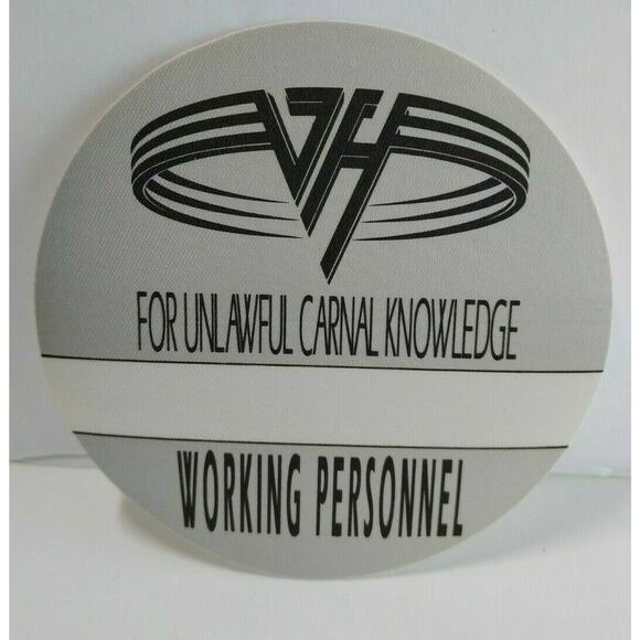 Van Halen Original Backstage Pass Original 1991 Carnal Knowledge Silver Eddie - Picture 1 of 4